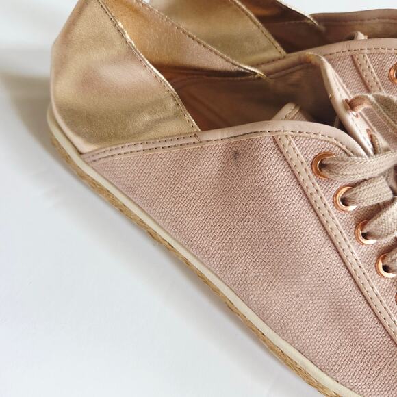 Michael Michael Kors Pink Canvas Espadrille Sneakers Lace Up Womens Size 9M - Picture 14 of 14